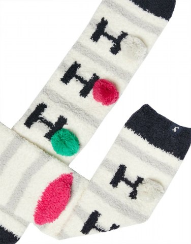 Festive fluffy socks with ho-ho design